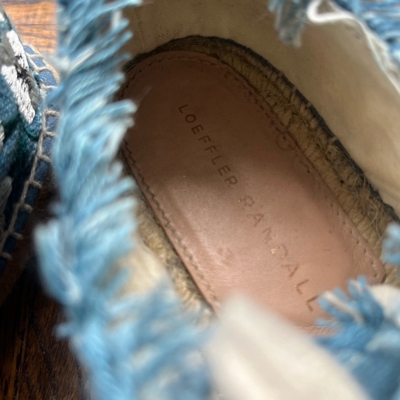 LOEFFLER Randall Espadrilles Blue and White Flowers - Picture 9 of 12